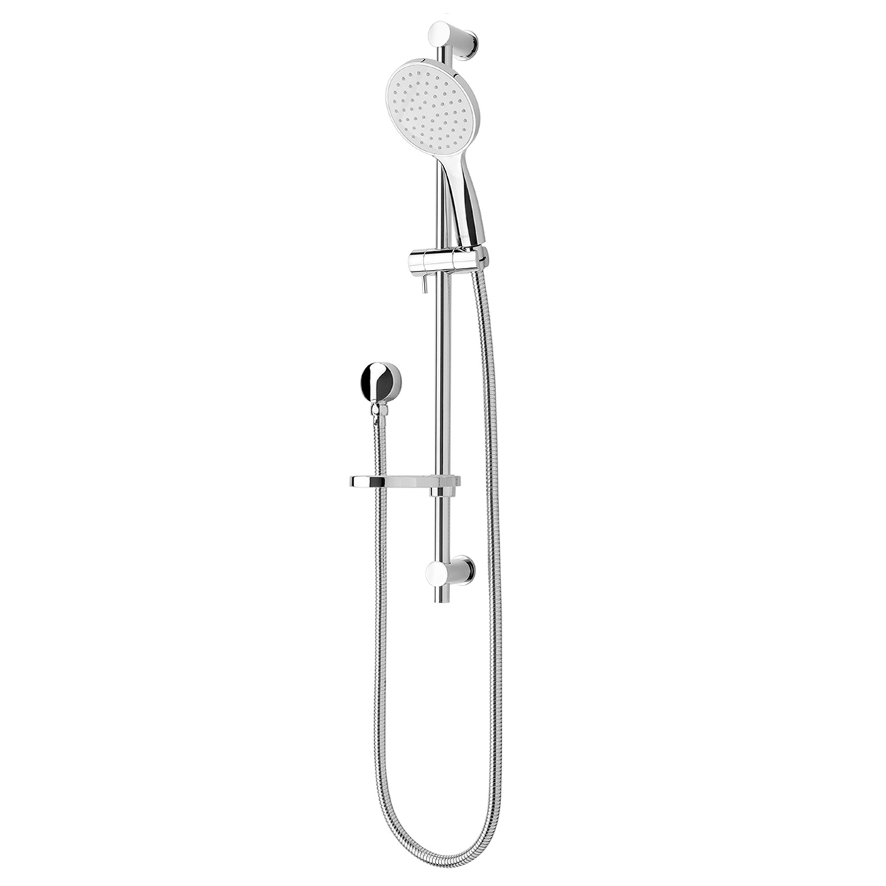 SLT040_standard-w-soap-dish FORENO SOLITAIRE WetRail Slide Shower | Chrome (SLT040)