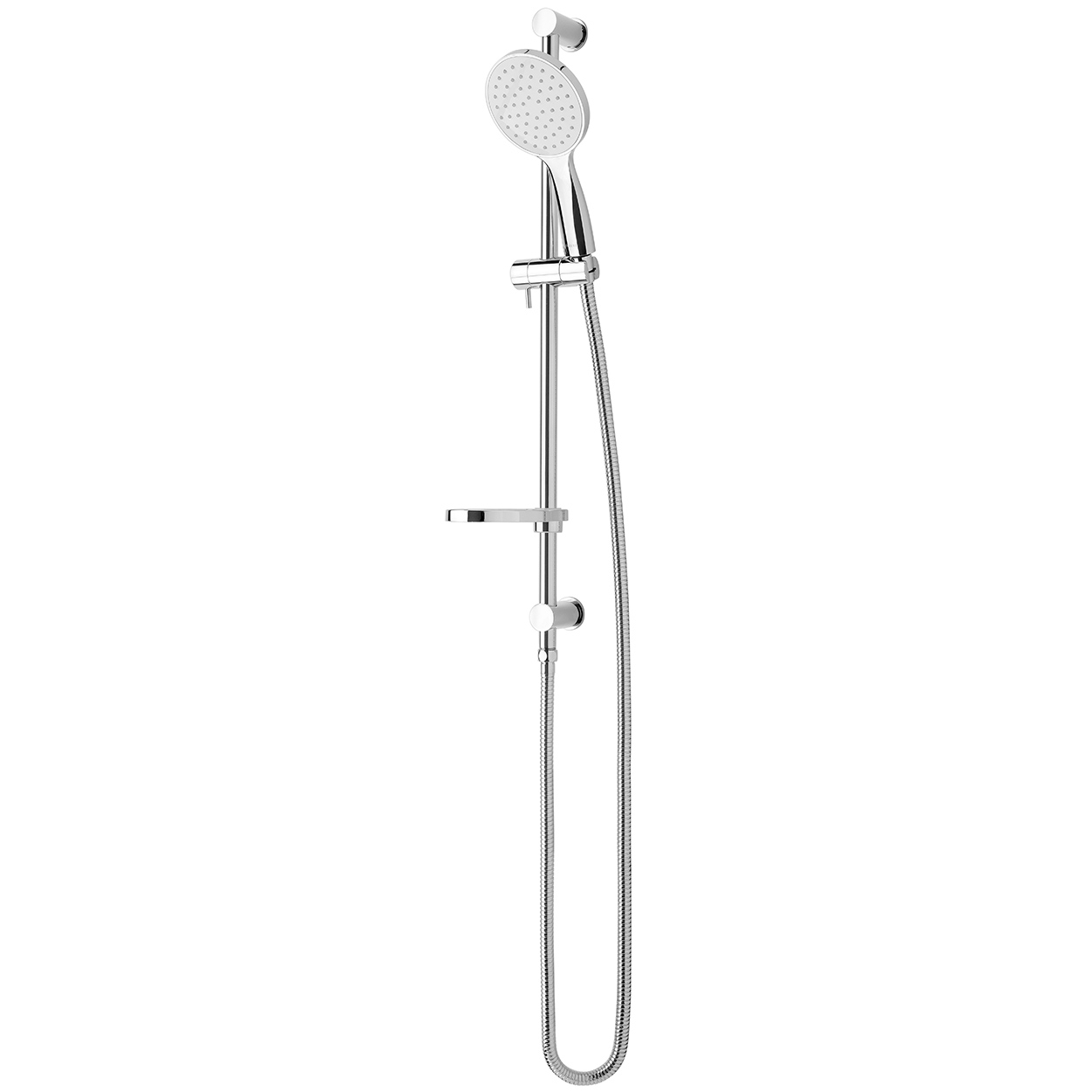 SLT040_wetrail-w-soap-dish FORENO SOLITAIRE WetRail Slide Shower | Chrome (SLT040)